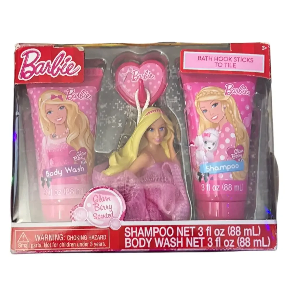 Barbie Glam Berry Scented Shampoo & Bodywash Loofah 2014 Collector's set